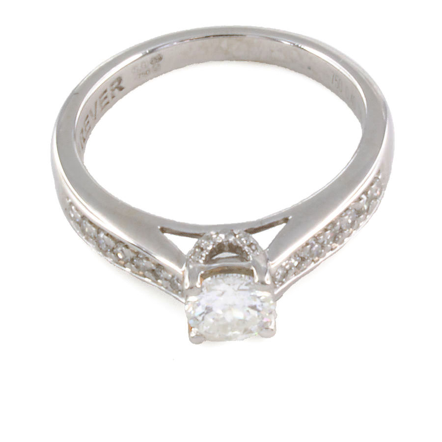 18ct white gold Diamond 40pt solitaire Ring size G